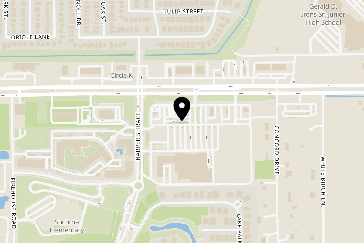 Map showing the location of Smoothie Strong The Woodlands on 10200 TX-242 in Conroe